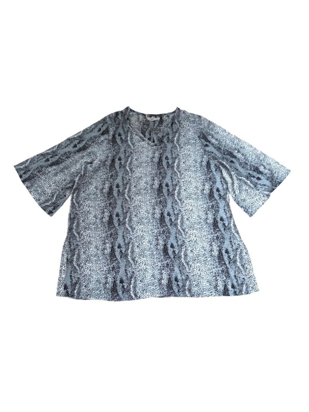 World Market Women's Tunic Top Sz L-XL Snake Print Y2K Safari Gray Pavana NEW